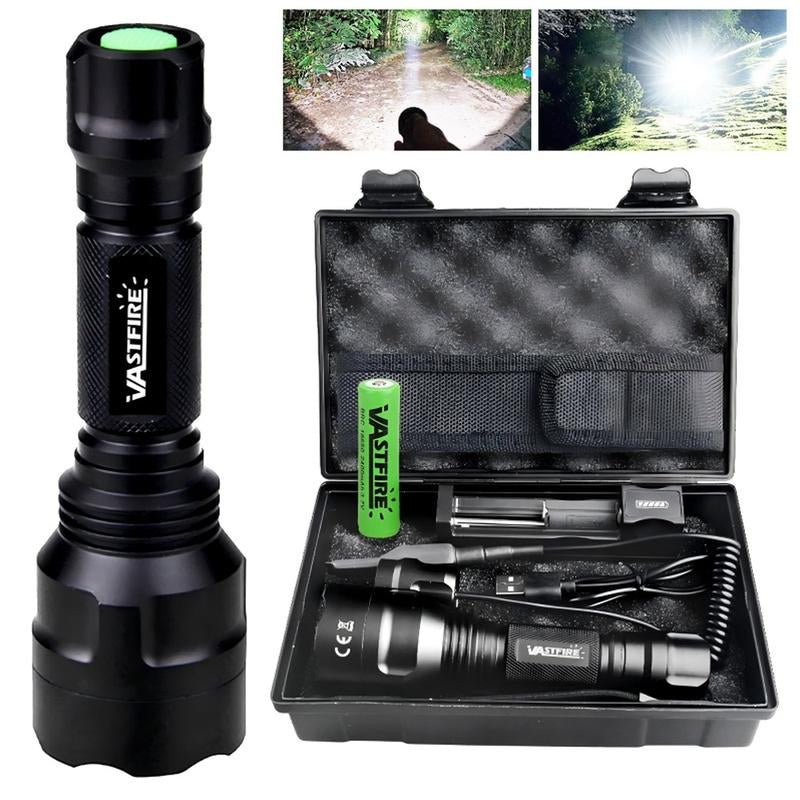 VASTFIRE C8 Series LED Flashlight Gift Set, Available with Pressure Switch for Emergency Lighting, Camping, Long Distance Night Observation Gift for Husband and Father. - TechNova