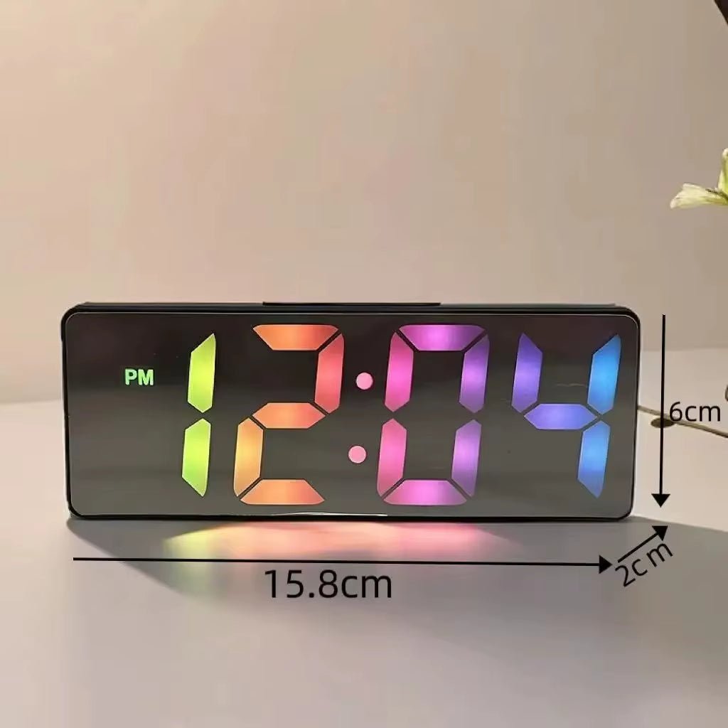 LED Wake Up Light Alarm Clock - Digital Desktop Clock with Temperature Display - TechNova