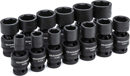 13 Pc. 1/2" Drive 6 Pt. Standard Universal Impact Socket Set, SAE - 84938N - TechNova