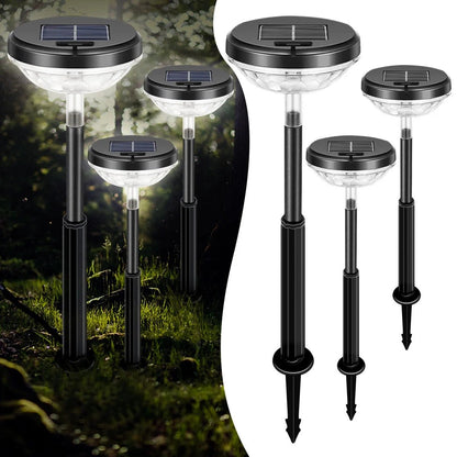 6 Pack Outdoor Solar Dual Mode Waterproof LED Lights - White & Multi-Color - TechNova