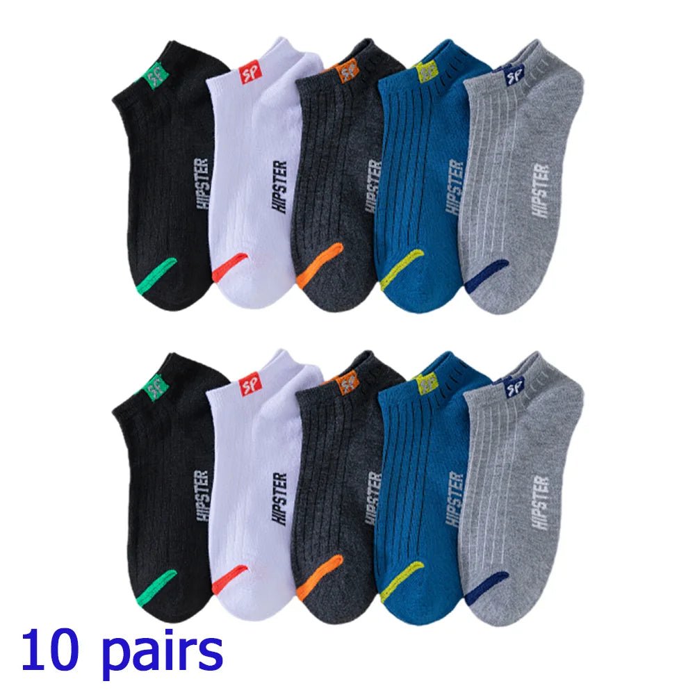 8 Pairs Women/Men Boat Socks Invisible Low Cut Silicone Non - Slip Summer No - Show Ankle Socks Solid Color Casual Breathable - TechNova