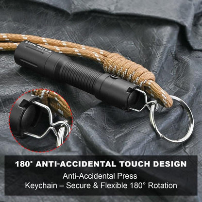 Powertac E3R Nova 820 Lumen Rechargeable Flashlight High Power Torch with 86 Meter Beam Distance Type C Charging Port Sub Compact Design IPX - 8 Waterproof - TechNova