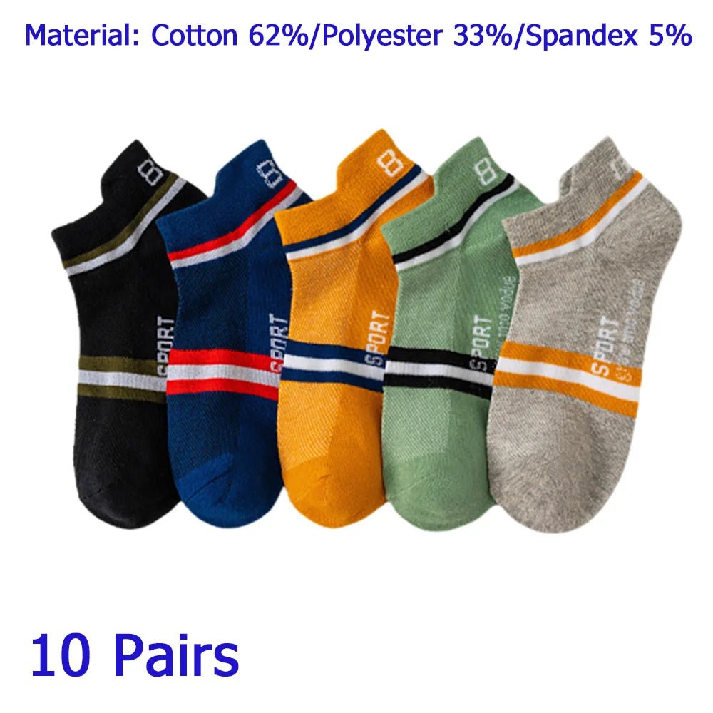 8 Pairs Women/Men Boat Socks Invisible Low Cut Silicone Non - Slip Summer No - Show Ankle Socks Solid Color Casual Breathable - TechNova