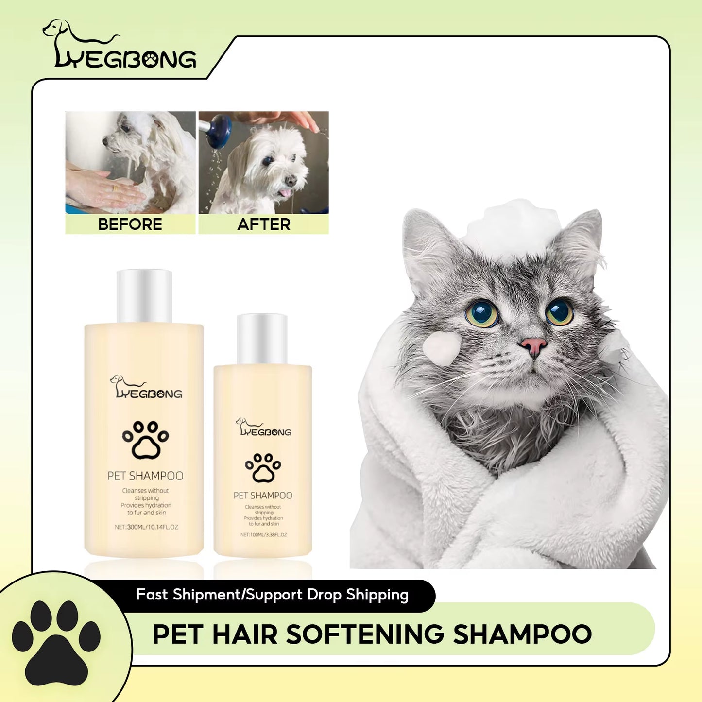 Flea-Killing Pet Shampoo for Dog Grooming - Soften Hair, Deodorize, Reduce Itching - TechNova
