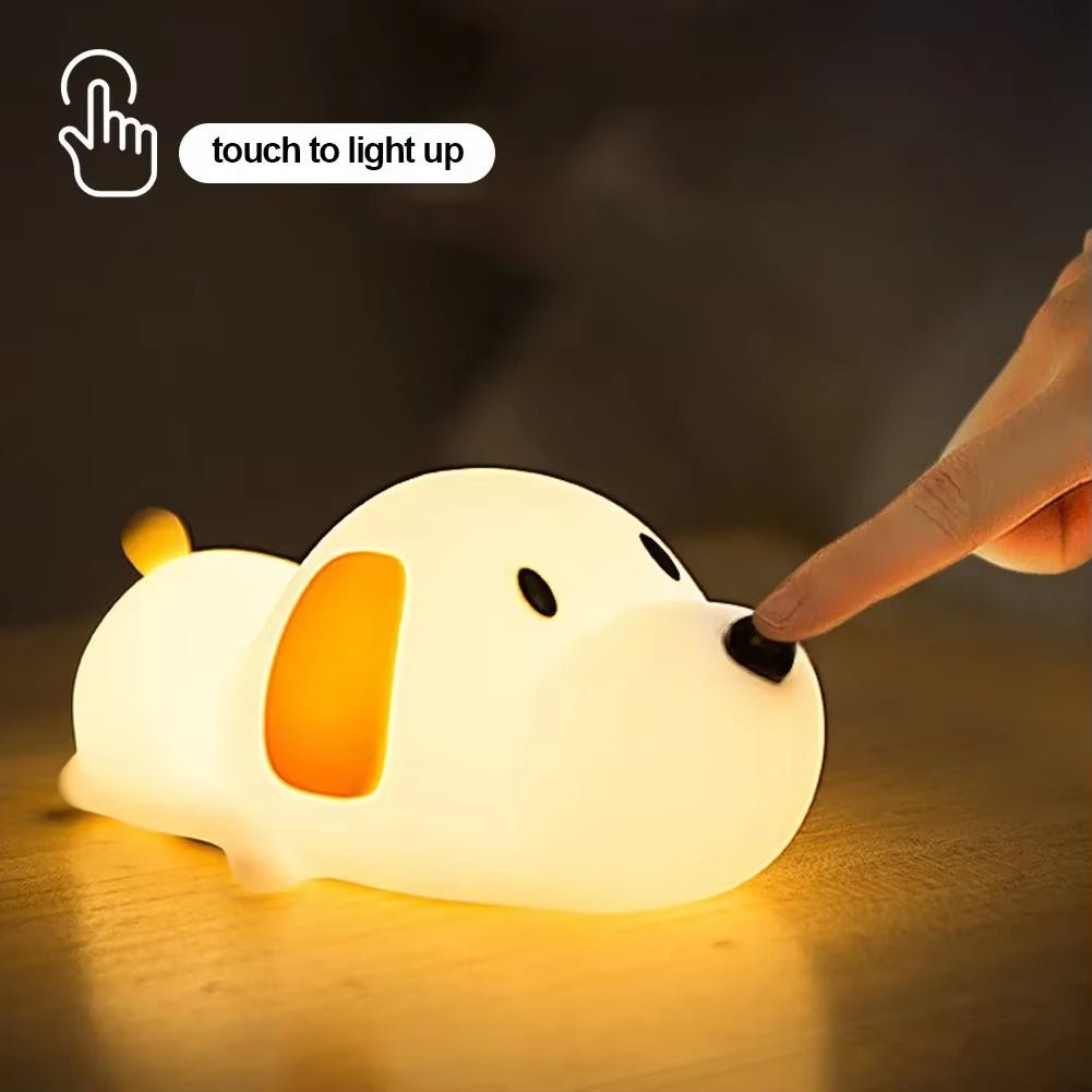Cute Puppy Dog Touch Senor Night Light Silicone Dimmable Atmosphere Lamp Children Kids Holiday Gift Sleeping Bedroom Night Lamps - TechNova