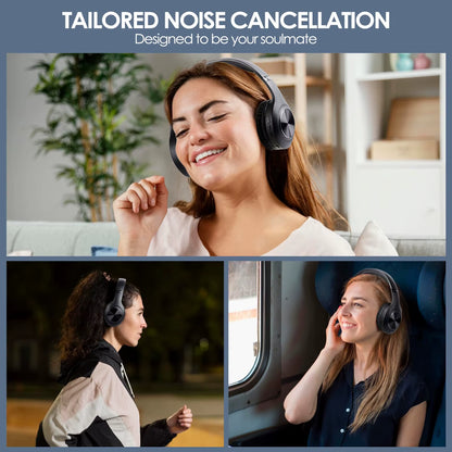 JH - ANC923 Active Noise Cancelling Wireless Headset Foldable Over - Ear Bluetooth Headphone with Mic Hi - Fi Stereo Deep Bass - TechNova
