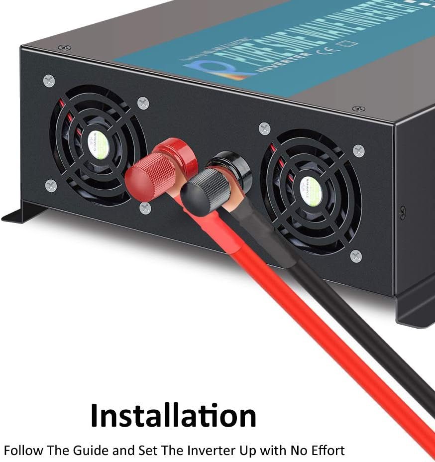 1000W Pure Sine Wave Solar Power Inverter 24V 120V 60Hz Power Converter LED Display DC to AC Power Generator with Wireless 100Ft Remote Controller - TechNova