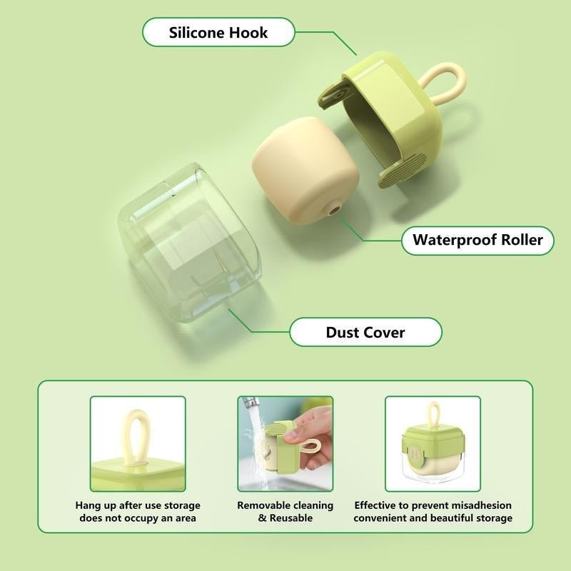 2 - Pack Reusable Mini Lint Rollers – Washable Sticky Removers for Pet Hair, Portable for Clothes, Travel & Household - TechNova