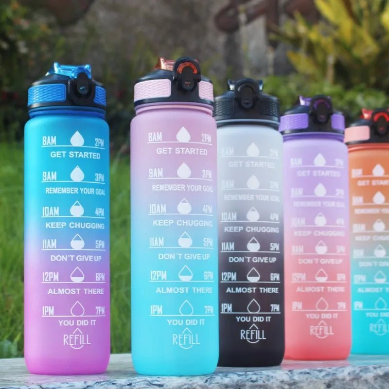 Pretty Portable 1L Leakproof Gym Water Bottle for Travel & Fitness - TechNova