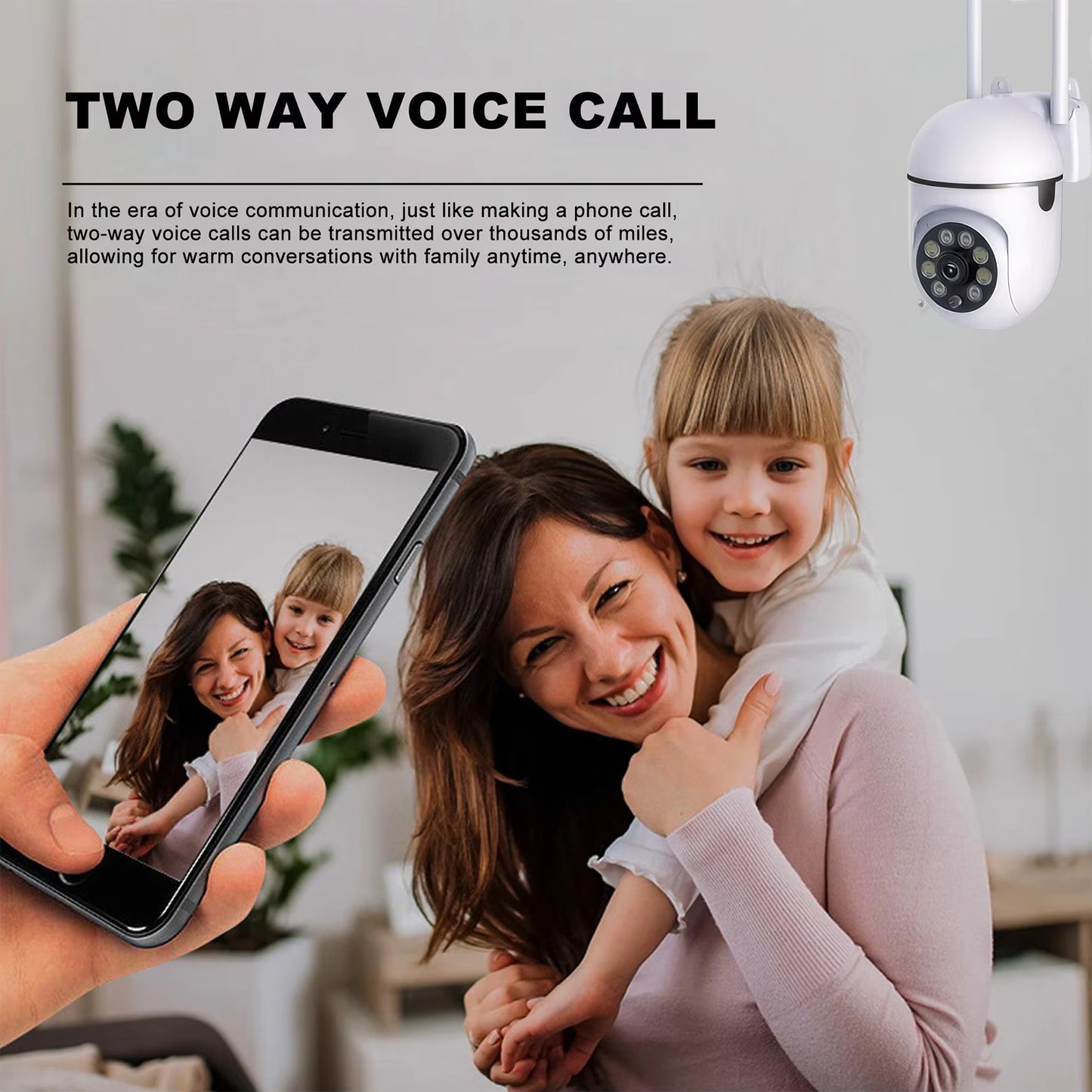 3MP IP Wifi Camera Baby Monitor Indoor Security Camera with Phone App 2 - Way Audio, Infrared Night Vision 2.4 Ghz - TechNova