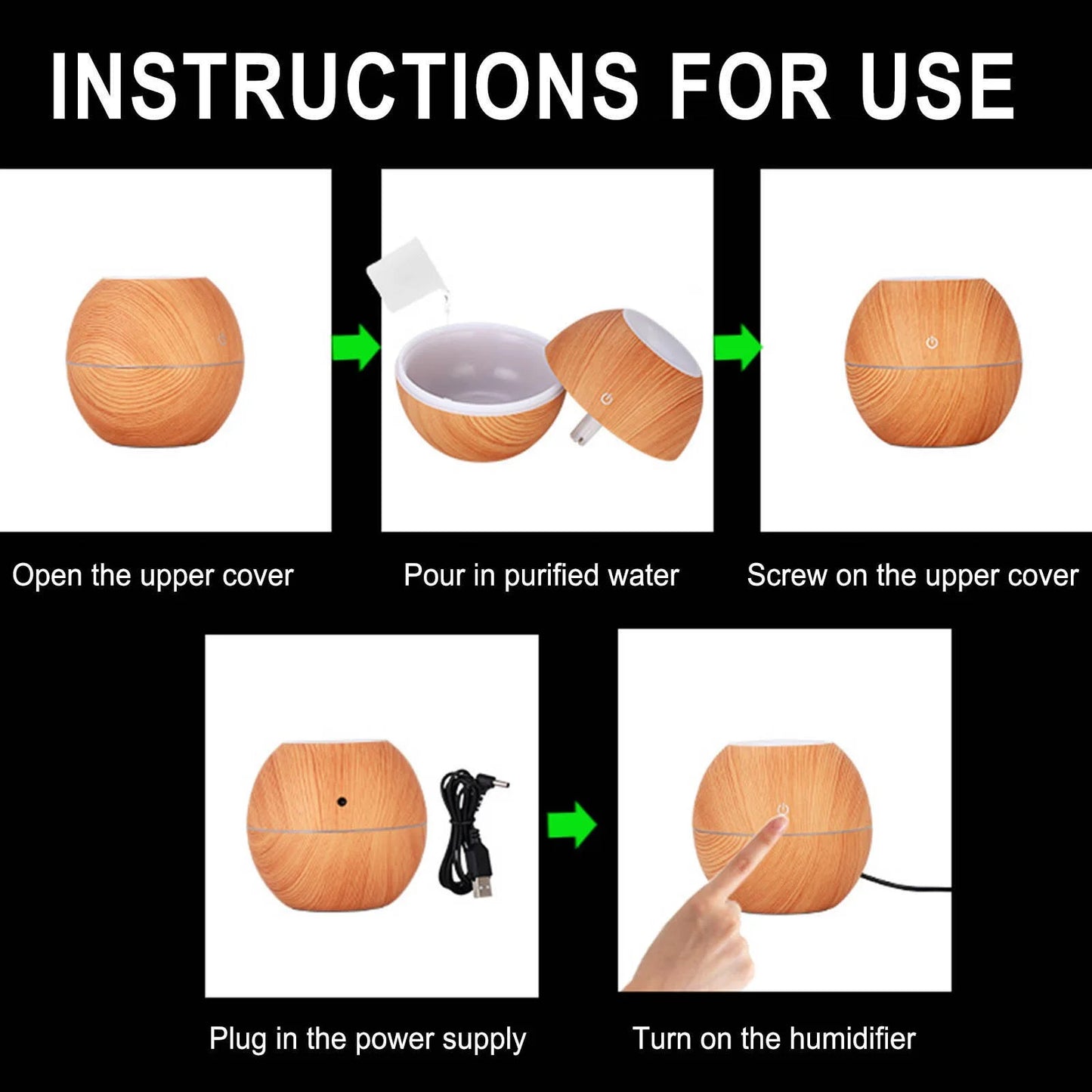 Ultrasonic Essential Oil Diffuser & Humidifier with Color-Changing LED - Large Room Vaporizer - TechNova