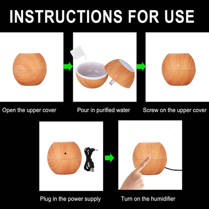 Ultrasonic Essential Oil Diffuser & Humidifier with Color-Changing LED - Large Room Vaporizer - TechNova