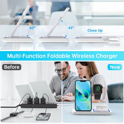 3-in-1 Fast Wireless Charging Station for iPhone, Samsung, AirPods - 18W Dock Stand - TechNova