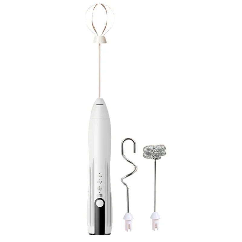 Electric Milk Frother USB Rechargeable Foam Maker Mixer Coffee Cream Cappuccino Drink Frothing Wand Handheld Egg Beater 3 Speeds - TechNova