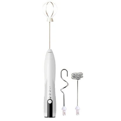 Electric Milk Frother USB Rechargeable Foam Maker Mixer Coffee Cream Cappuccino Drink Frothing Wand Handheld Egg Beater 3 Speeds - TechNova