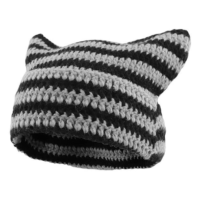 [Thanksgiving and Halloween Gifts] Beanie for Women Men Crochet Hat Hat Cute Hat with Ears Beanie Winter Hat Slouchy Beanie - TechNova