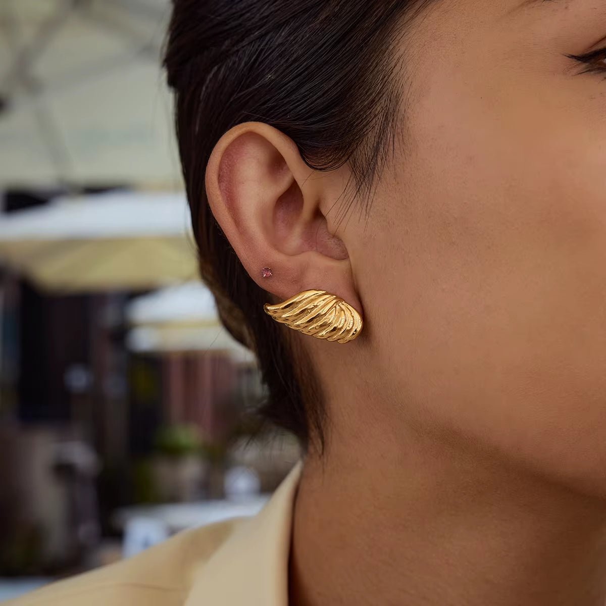 Stainless Steel Metal Stud Earrings - Creative Design Jewelry - TechNova