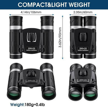 200X25 Compact Binoculars for Adults and Kids, High Powered Mini Pocket Binoculars, Waterproof Small Binocular for Bird Watching, Hunting, Concert, Theater, Opera, Traveling, Sightseeing - TechNova