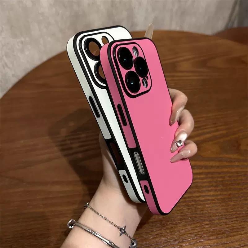 Classy Full Edge Leather Texture Phone Case with Edge Wrap Design, Shockproof Slim Cover, Built in Lens Protector for Iphone 16/15/14/13 PRO MAX - TechNova