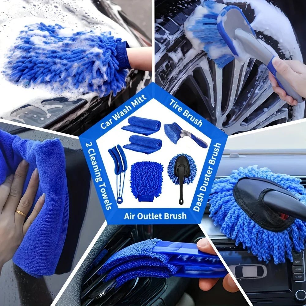 27 Pcs RV Car Wash & Repair Kit - Car Cleaning Supplies, Brush Set, Bathroom Accessories - TechNova
