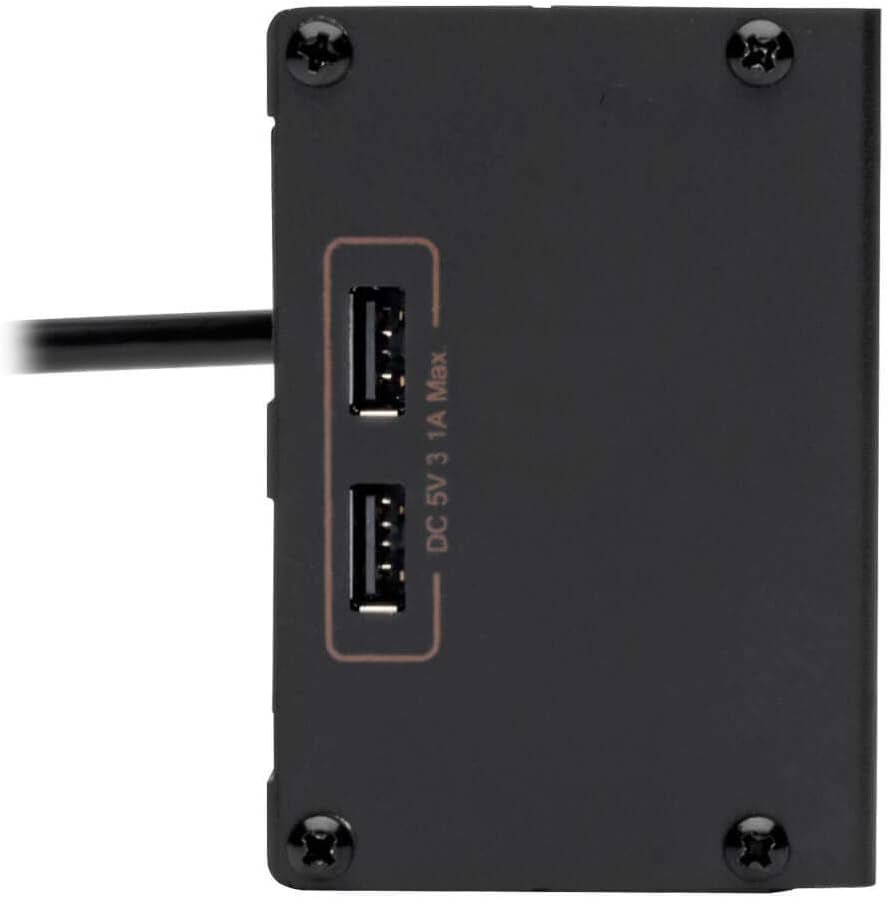 Isobar 6 Outlet Surge Protector Power Strip with 2 USB Charging Ports,10Ft Long Cord,Right - Angle Plug, Metal, 3840 Joules,Lifetime Limited Warranty & $50K Insurance (Ibar6Ultrausbb)Black - TechNova