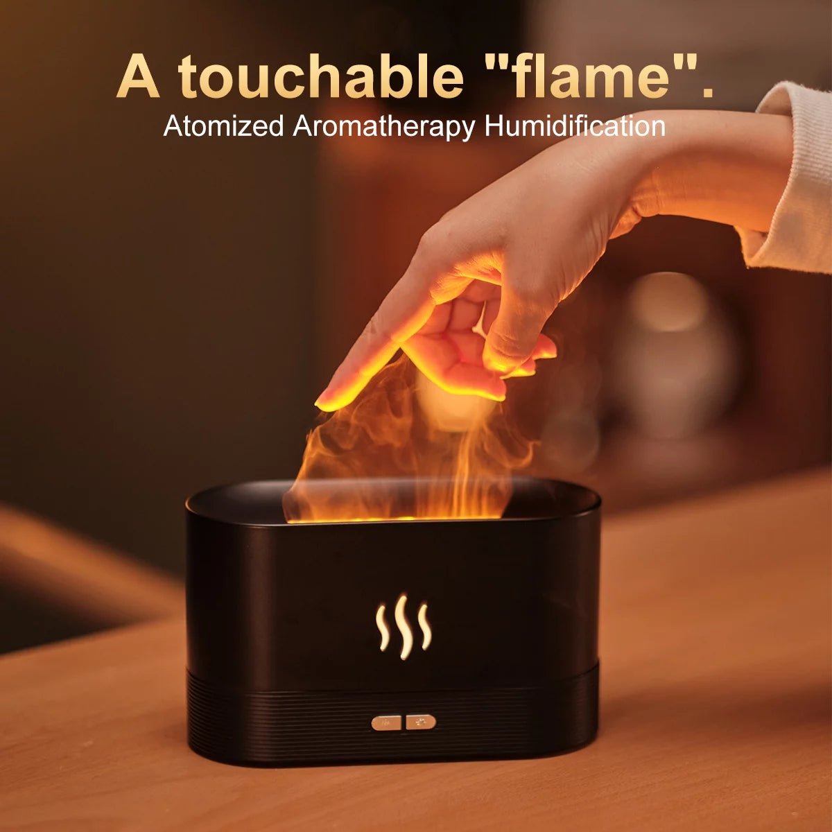 Ultrasonic Humidifier with 7 Colors Flame Lights, Essential Oil Diffuser, White - TechNova