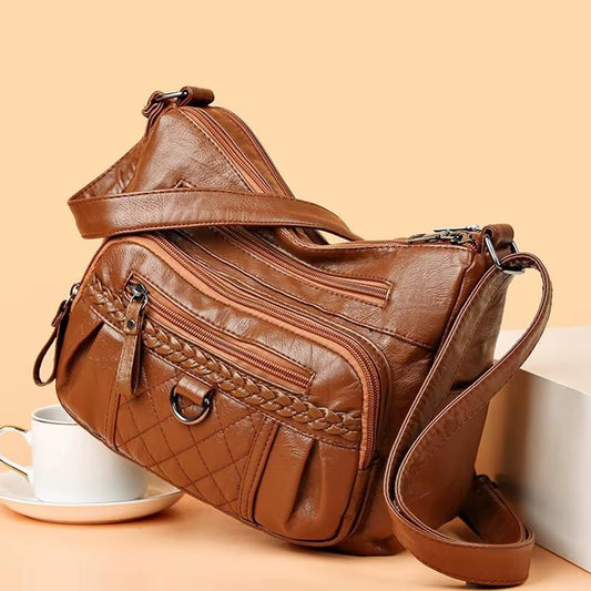 Stylish Crossbody Bag with Adjustable Straps & Woven Design - Women's Commuter Purse - TechNova