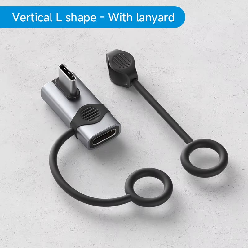 240W USB C to C Adapter 40Gbps 8K 60Hz 90 Degree Converter USB4 Adapter for Thunderbolt 4/3 Macbook Iphone 17 Pro Tablet - TechNova