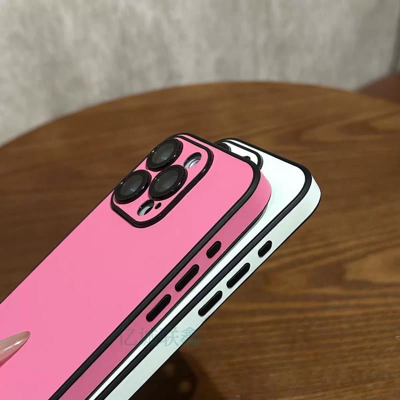 Classy Full Edge Leather Texture Phone Case with Edge Wrap Design, Shockproof Slim Cover, Built in Lens Protector for Iphone 16/15/14/13 PRO MAX - TechNova