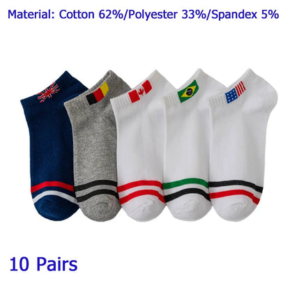 8 Pairs Women/Men Boat Socks Invisible Low Cut Silicone Non - Slip Summer No - Show Ankle Socks Solid Color Casual Breathable - TechNova