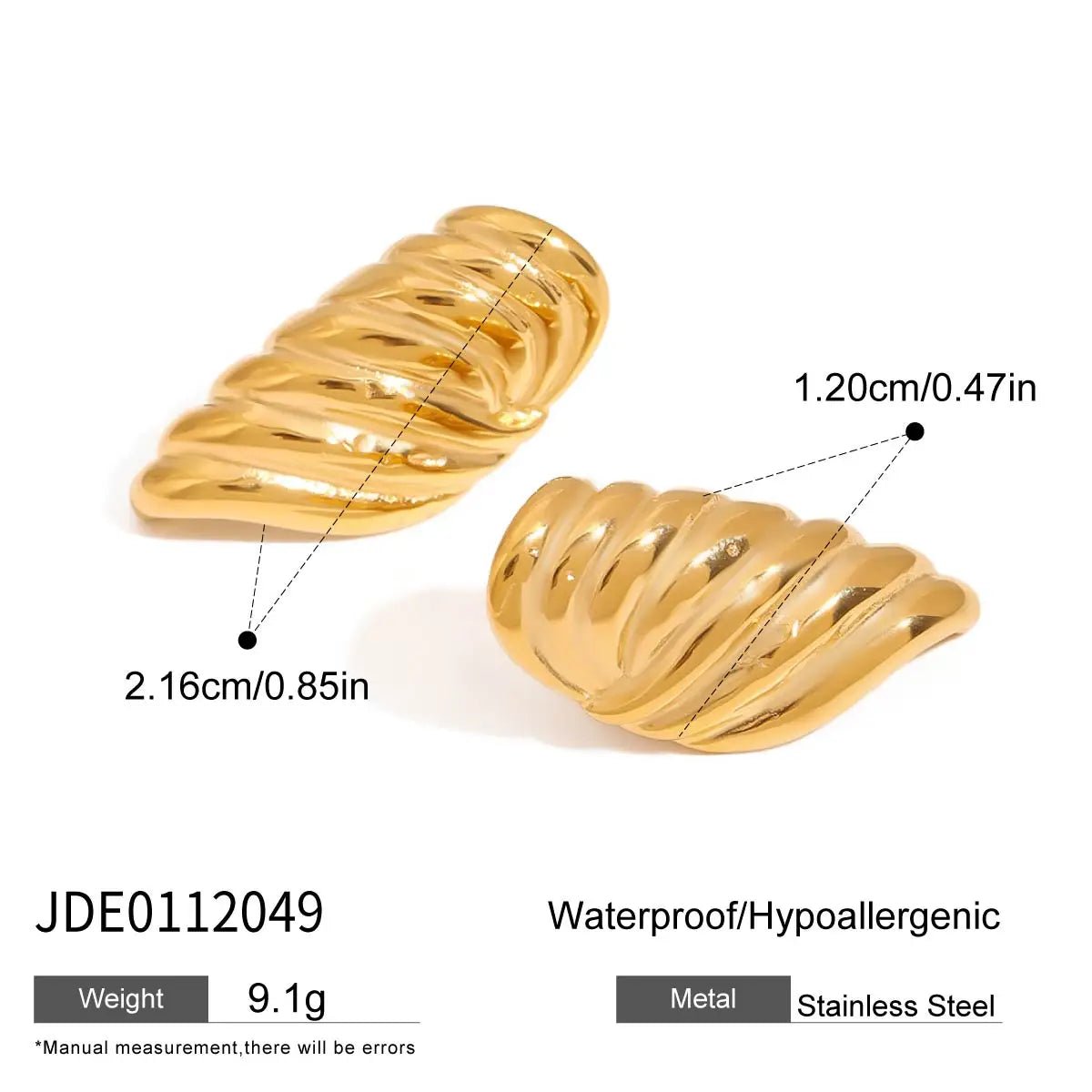 Stainless Steel Metal Stud Earrings - Creative Design Jewelry - TechNova