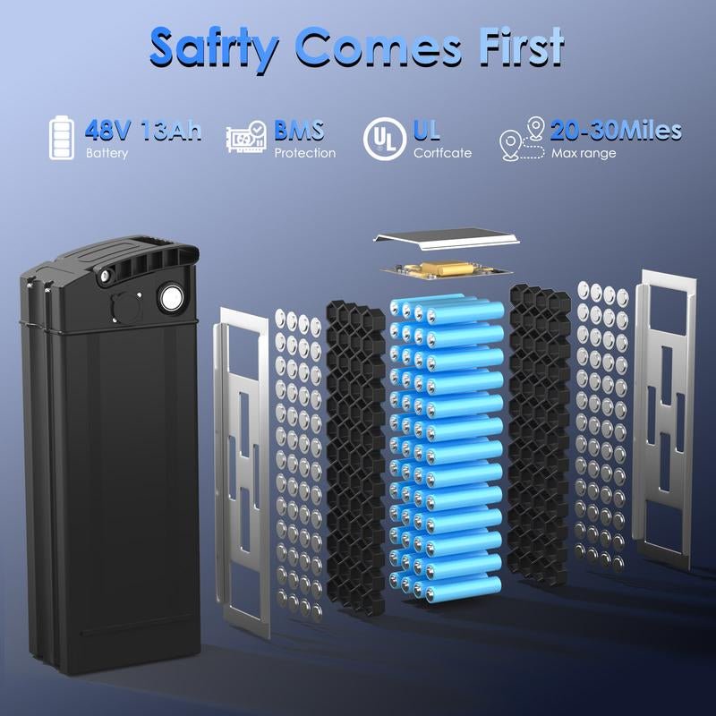 14" Lightweight Folding Electric Commuter E-Bike | 48V 500W Motor | 20MPH Speed | UL 2849 Certified - TechNova