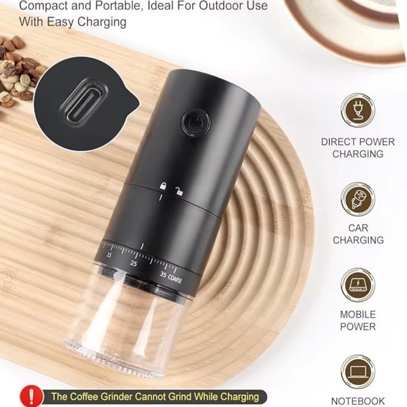 2024 Portable Electric Coffee Grinder with 38 Gears Adjustment and Long Battery Life - TechNova