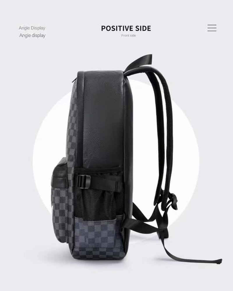 Fashion Schoolbag Leather Backpack Leisure Business Travel Multifunctional Backpack Laptop Bag - TechNova