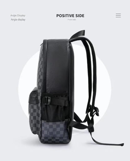 Fashion Schoolbag Leather Backpack Leisure Business Travel Multifunctional Backpack Laptop Bag - TechNova