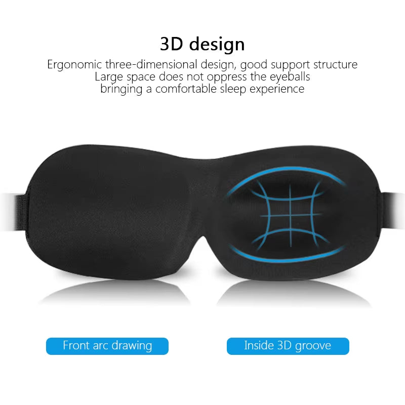 3D Contoured Cup Sleep Mask - Block Out Light, Perfect for Men & Women - TechNova