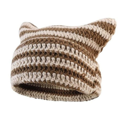 [Thanksgiving and Halloween Gifts] Beanie for Women Men Crochet Hat Hat Cute Hat with Ears Beanie Winter Hat Slouchy Beanie - TechNova