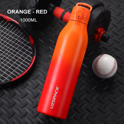 Gradient Color Portable Sport Bottle - Stainless Steel Water Bottle - Girls' Flask 600/1000Ml - TechNova
