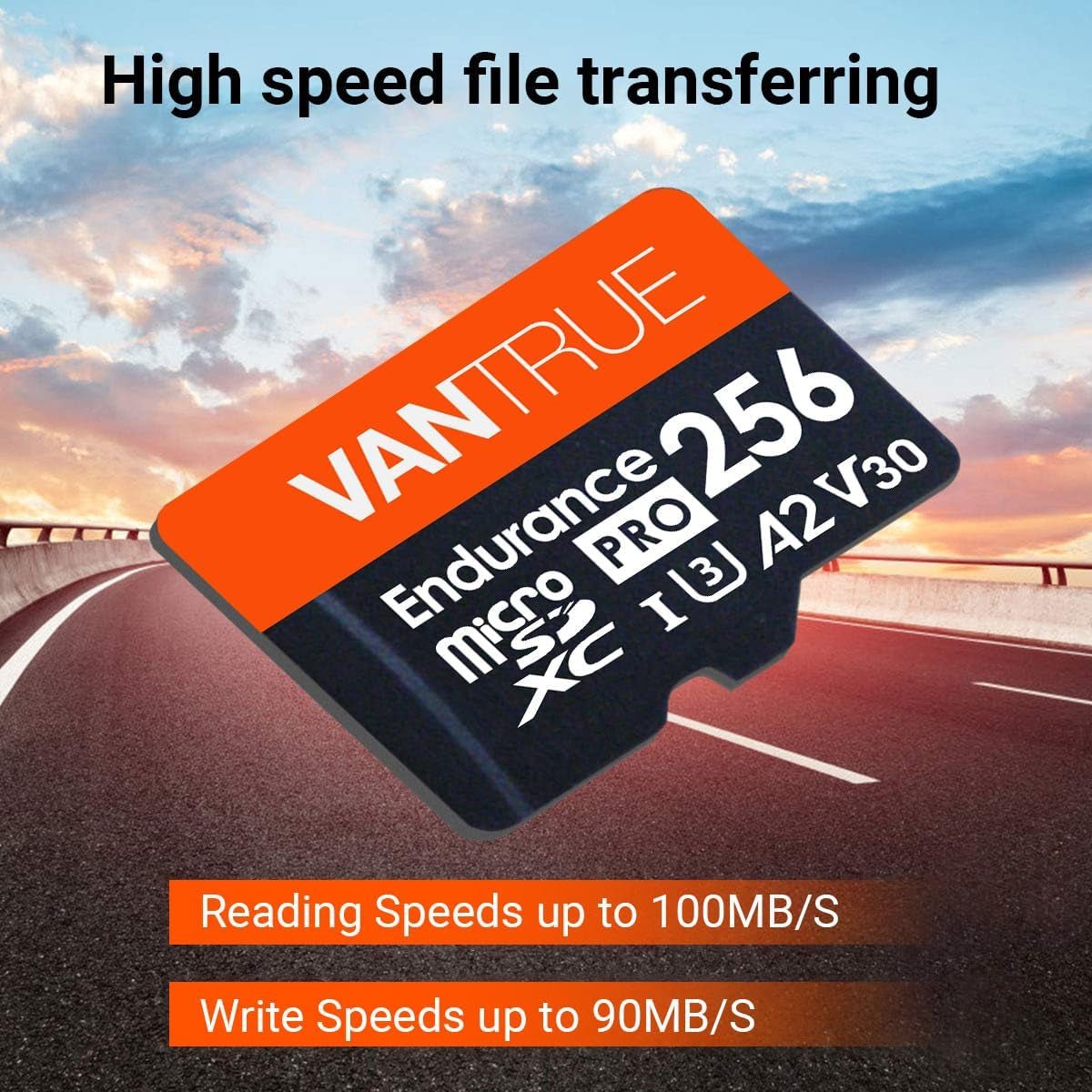 256GB Microsdxc UHS - I U3 4K UHD Video High Speed Transfer Monitoring SD Card with Adapter for Dash Cams, Body Cams, Action Camera, Surveillance & Security Cams - TechNova