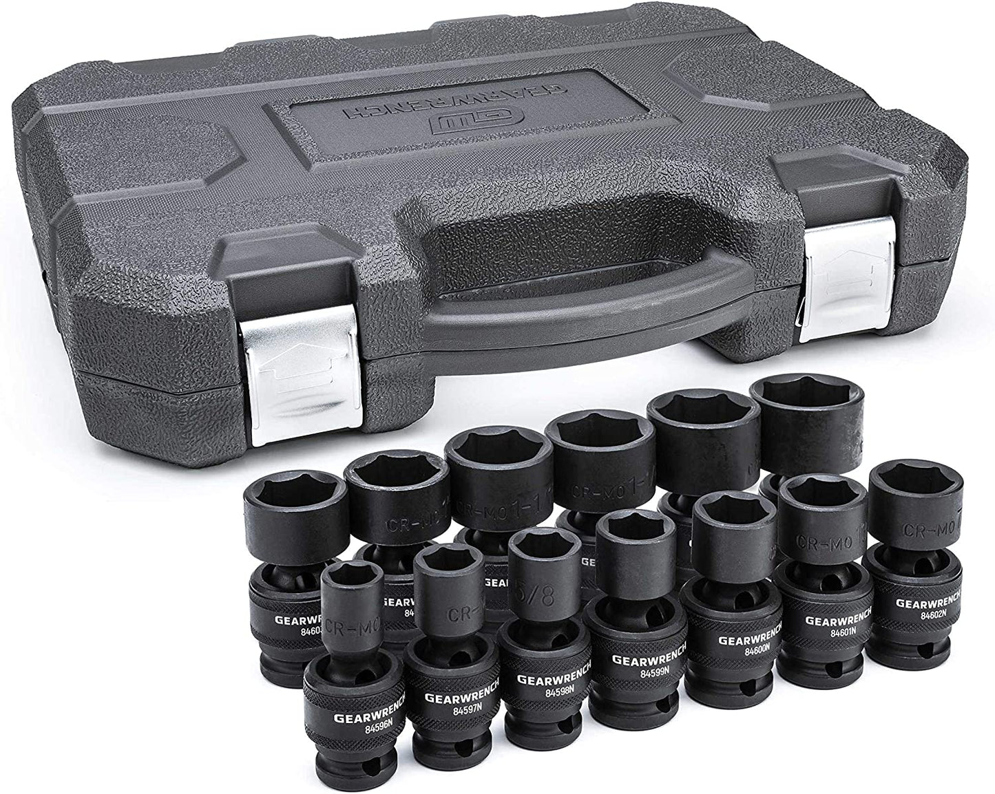 13 Pc. 1/2" Drive 6 Pt. Standard Universal Impact Socket Set, SAE - 84938N - TechNova