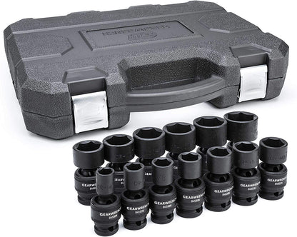 13 Pc. 1/2" Drive 6 Pt. Standard Universal Impact Socket Set, SAE - 84938N - TechNova