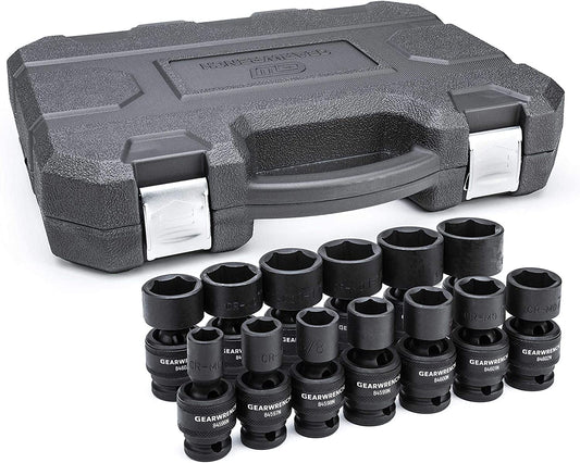 13 Pc. 1/2" Drive 6 Pt. Standard Universal Impact Socket Set, SAE - 84938N - TechNova