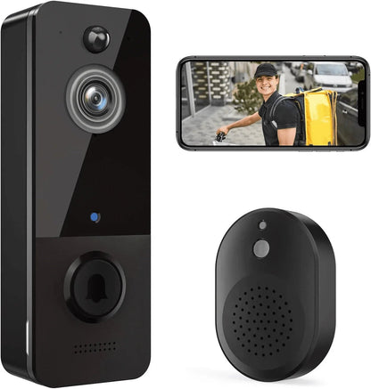 Wireless Doorbell Camera with Chime, Smart Video Doorbell Security Camera with ，Black - TechNova