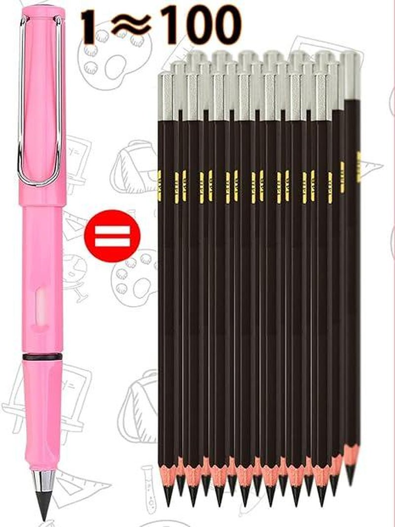 6 Pcs Everlasting Pencil, Infinity Magic Forever Pencils with Eraser, Reusable Cute Inkless Eternal Pencil for Kids Writing, Sketching, Drawing - TechNova