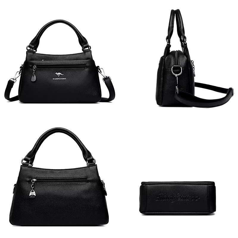 Luxury 100% Top Layer Cowhide Handbag Solid Color Designer Brand Women'S Crossbody Bags Exquisite Hardware LOGO Shoulder Bags - TechNova