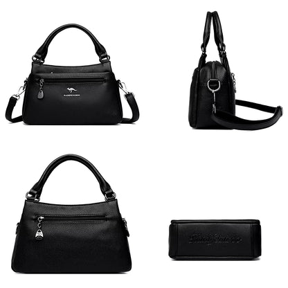 Luxury 100% Top Layer Cowhide Handbag Solid Color Designer Brand Women'S Crossbody Bags Exquisite Hardware LOGO Shoulder Bags - TechNova