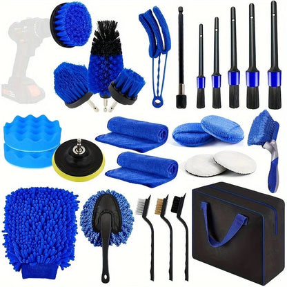 27 Pcs RV Car Wash & Repair Kit - Car Cleaning Supplies, Brush Set, Bathroom Accessories - TechNova