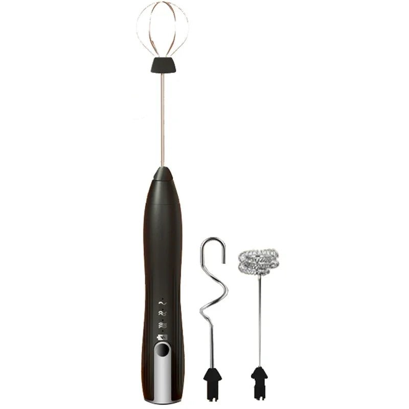 Electric Milk Frother USB Rechargeable Foam Maker Mixer Coffee Cream Cappuccino Drink Frothing Wand Handheld Egg Beater 3 Speeds - TechNova