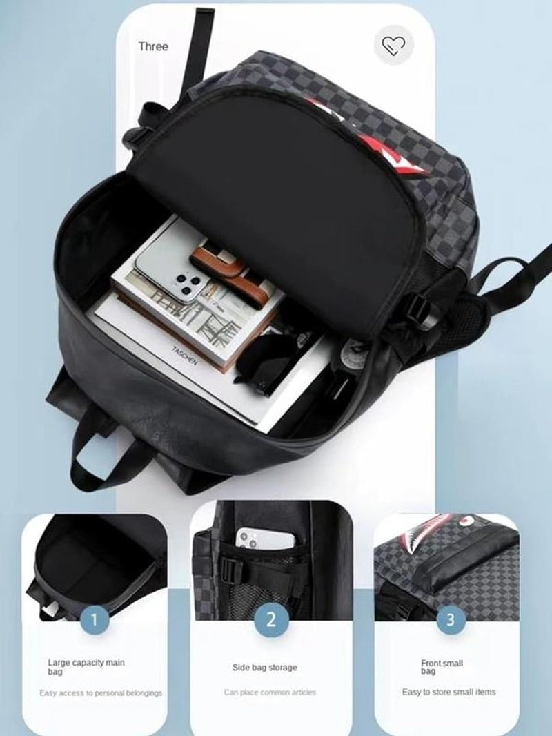 Fashion Schoolbag Leather Backpack Leisure Business Travel Multifunctional Backpack Laptop Bag - TechNova