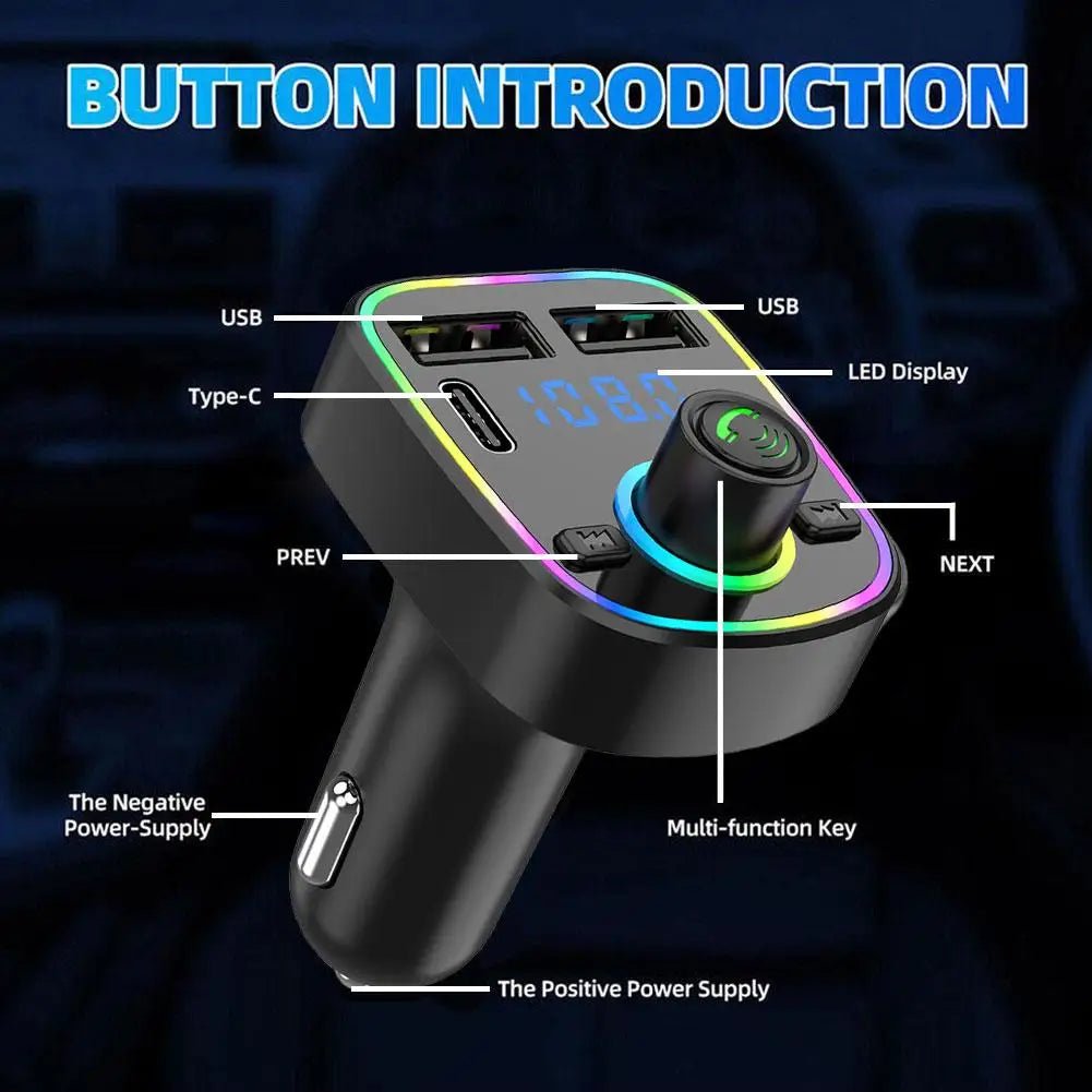 Car Bluetooth Handsfree Car MP3 Car FM Card Car MP3 Audio Radio Handsfree MP3 Modulator Player - TechNova